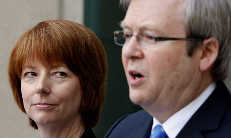 Julia Gillard and Kevin Rudd before the tables turned and a new 'do'