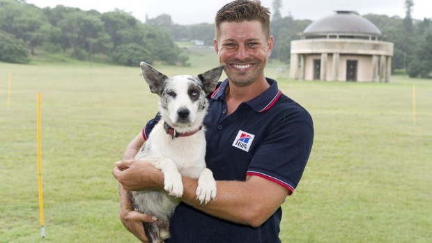 Farmer Dave Graham and his dog Sydney the Australian Koolie 